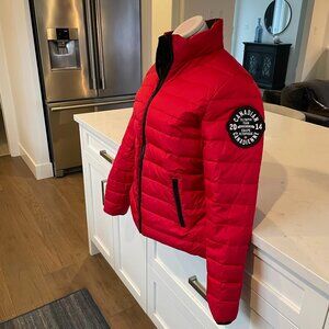 HBC Official Outfitter 2014 Olympics Reversible Down Puffer Jacket Red Black M